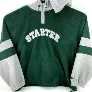 Starter Fleece Hoodie 1/4 Zip Pull Over Spell Out